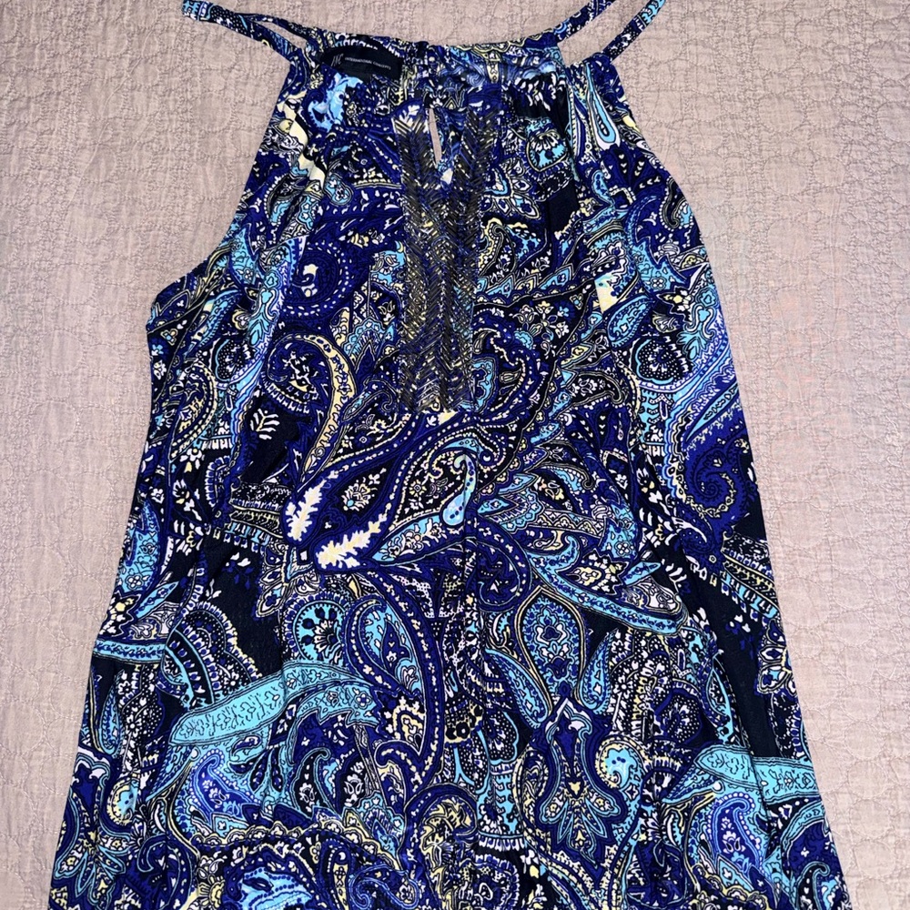 Blue Paisley Halter Dress